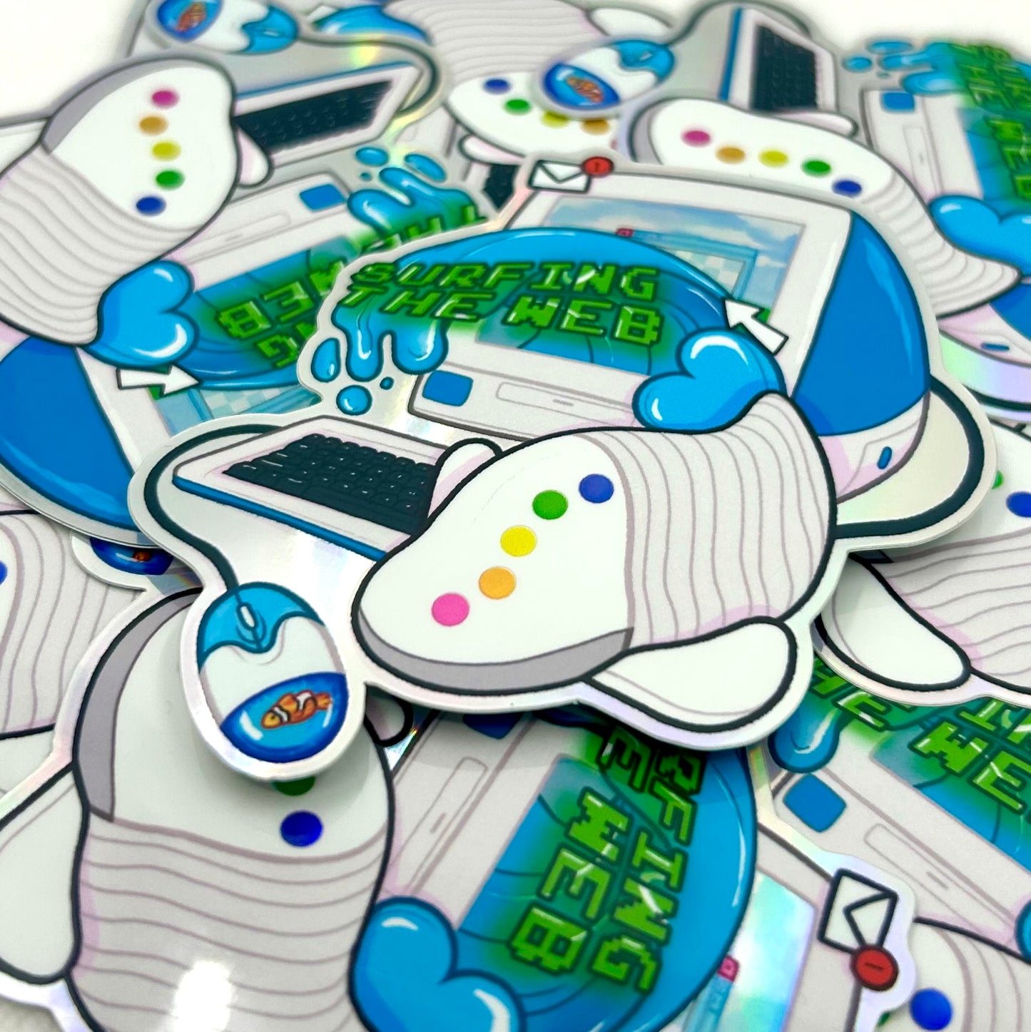 Surfing the Web Vinyl Sticker