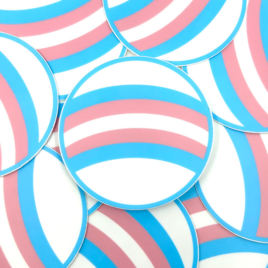 Trans Cheer Rainbow Sticker