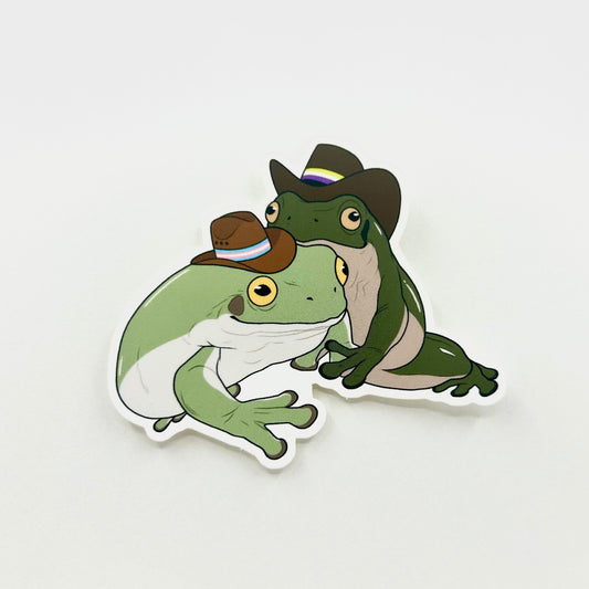 Queer Cowboy Frogs Sticker